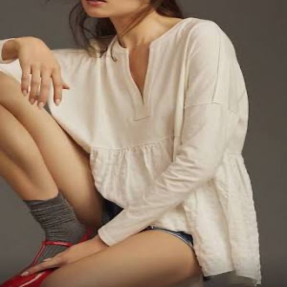 Anthropologie Pilcro Long-Sleeve Babydoll Top - Picture 3 of 3